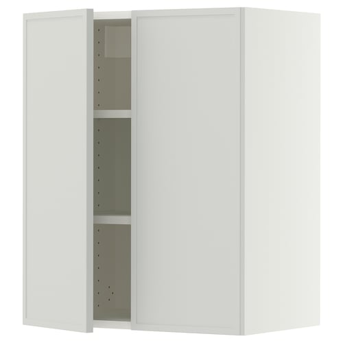 SEKTION Wall cabinet with 2 doors, white/Aspudden light gray, 24x15x30 "