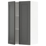 SEKTION Wall cabinet with 2 doors, white/Axstad dark gray, 24x15x40 "