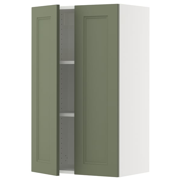 SEKTION Wall cabinet with 2 doors, white/Axstad gray-green, 24x15x40 "