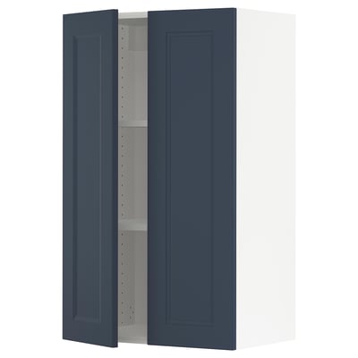 SEKTION Wall cabinet with 2 doors, white Axstad/matte blue, 24x15x40 "