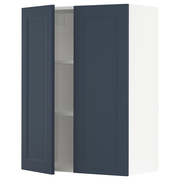 SEKTION Wall cabinet with 2 doors, white Axstad/matte blue, 30x15x40 "