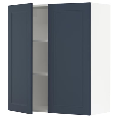 SEKTION Wall cabinet with 2 doors, white Axstad/matte blue, 36x15x40 "