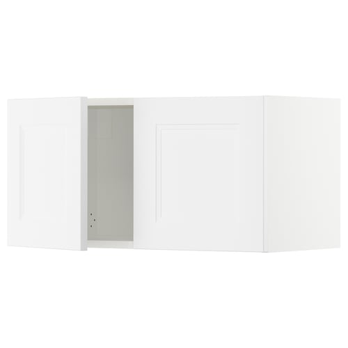 SEKTION white kitchen cabinets, modern/traditional design, high-quality plastic and melamine surfaces, 19mm thick.