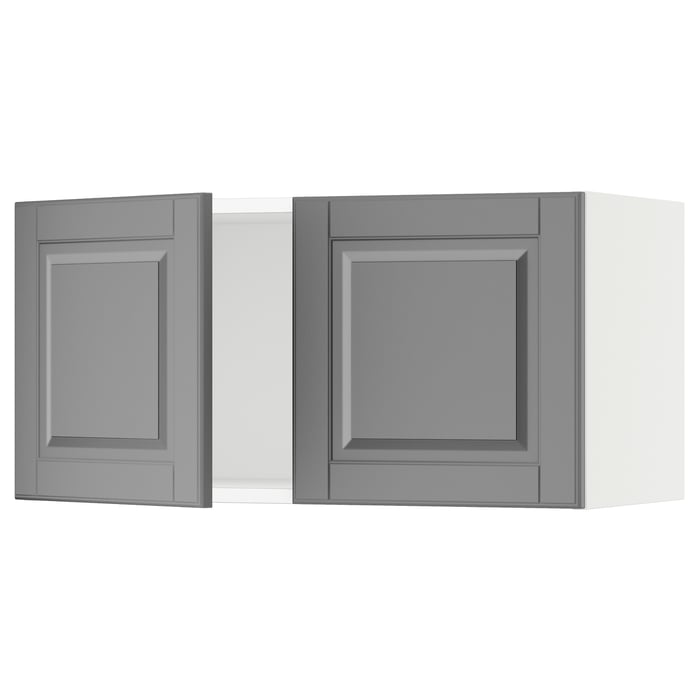 SEKTION wall with 2 doors, white/Bodbyn gray, 30x15x15" IKEA