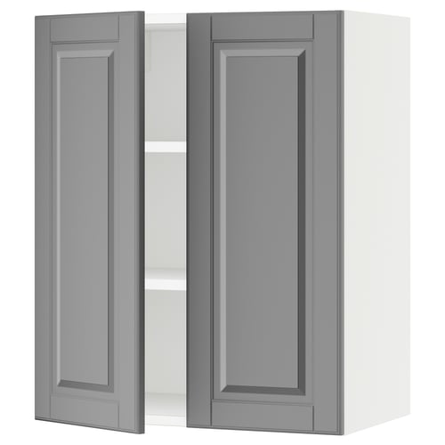 SEKTION Wall cabinet with 2 doors, white/Bodbyn gray, 24x15x30 "