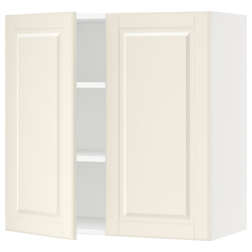 SEKTION off-white kitchen cabinet. Rectangle shape, panel design, adjustable shelves.