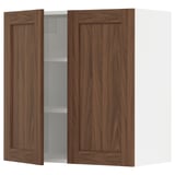 SEKTION Wall cabinet with 2 doors, white Enköping/brown walnut effect, 30x15x30 "