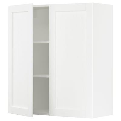 SEKTION Wall cabinet with 2 doors, white Enköping/white wood effect, 36x15x40 "