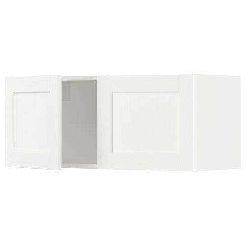 White SEKTION kitchen cabinet with glass door.
