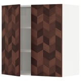 SEKTION Wall cabinet with 2 doors, white Hasslarp/brown patterned, 30x15x30 "