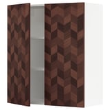 SEKTION Wall cabinet with 2 doors, white Hasslarp/brown patterned, 36x15x40 "