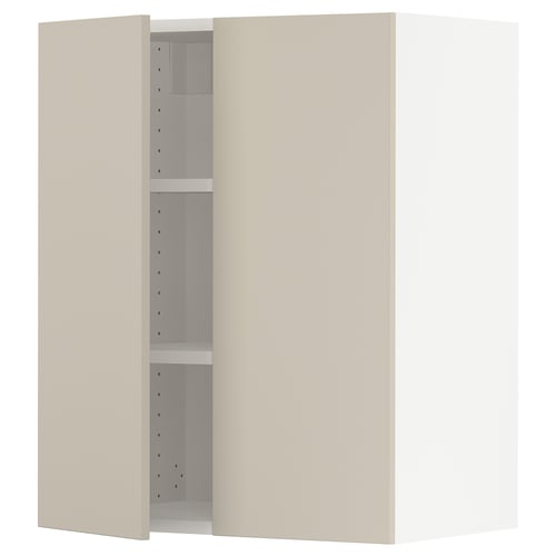 SEKTION kitchen cabinet in beige, rectangular with adjustable shelves, smooth design.