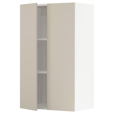 SEKTION Wall cabinet with 2 doors, white/Havstorp beige, 24x15x40 "