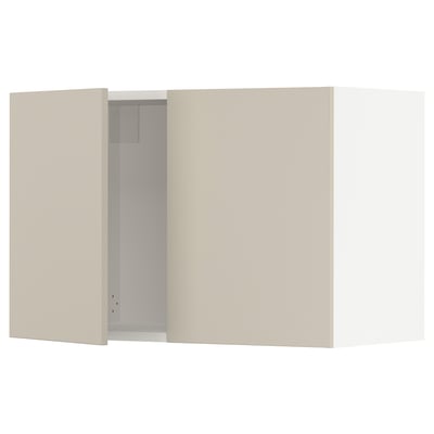 SEKTION Wall cabinet with 2 doors, white/Havstorp beige, 30x15x20 "