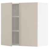 SEKTION Wall cabinet with 2 doors, white/Havstorp beige, 30x15x30 "