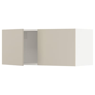 SEKTION Wall cabinet with 2 doors, white/Havstorp beige, 36x15x15 "