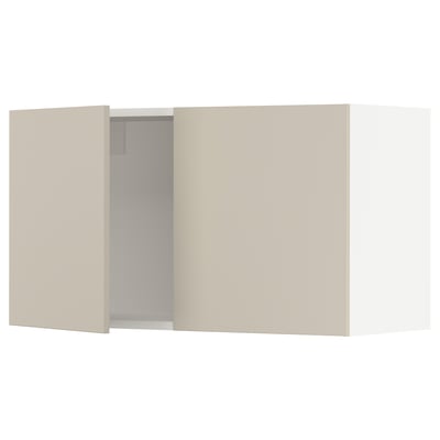 SEKTION Wall cabinet with 2 doors, white/Havstorp beige, 36x15x20 "