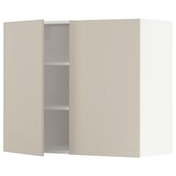 SEKTION Wall cabinet with 2 doors, white/Havstorp beige, 36x15x30 "