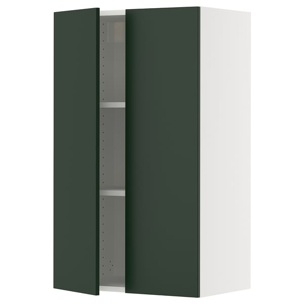 SEKTION Wall cabinet with 2 doors, white/Havstorp deep green, 24x15x40 "