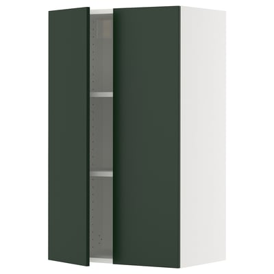 SEKTION Wall cabinet with 2 doors, white/Havstorp deep green, 24x15x40 "