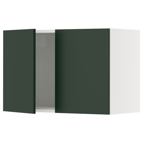 A SEKTION kitchen cabinet with green havstorp doors, featuring a sleek, rectangular design with a modern, minimalist style.
