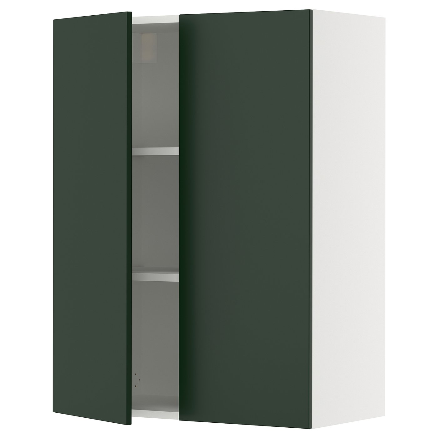 SEKTION wall cabinet with 2 doors, white/Havstorp deep green