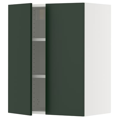 SEKTION Wall cabinet with 2 doors, white/Havstorp deep green, 24x15x30 "