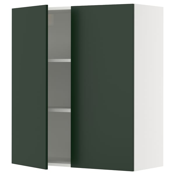 SEKTION Wall cabinet with 2 doors, white/Havstorp deep green, 36x15x40 "