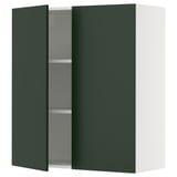 SEKTION Wall cabinet with 2 doors, white/Havstorp deep green, 36x15x40 "