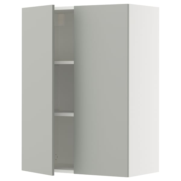 SEKTION Wall cabinet with 2 doors, white/Havstorp light gray, 30x15x40 "