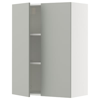 SEKTION Wall cabinet with 2 doors, white/Havstorp light gray, 30x15x40 "