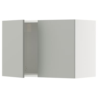 SEKTION Wall cabinet with 2 doors, white/Havstorp light gray, 30x15x20 "
