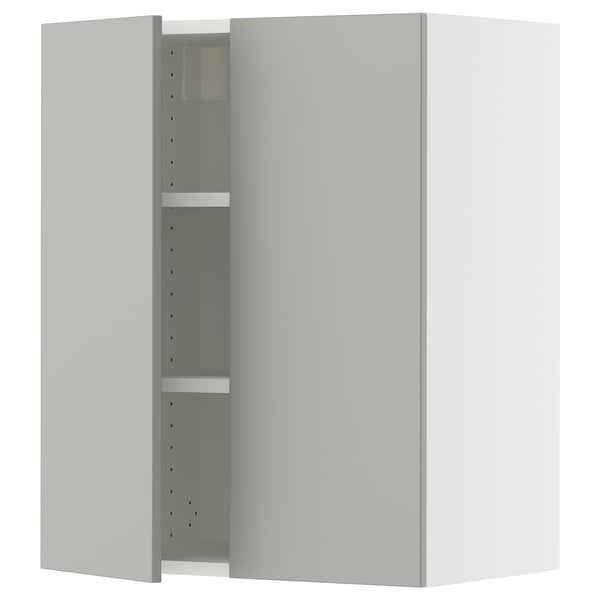 SEKTION Wall cabinet with 2 doors, white/Havstorp light gray, 24x15x30 "