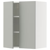 SEKTION Wall cabinet with 2 doors, white/Havstorp light gray, 24x15x30 "