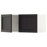 SEKTION Wall cabinet with 2 doors, white/Lerhyttan black stained, 36x15x15 "