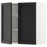 SEKTION Wall cabinet with 2 doors, white/Lerhyttan black stained, 30x15x30 "