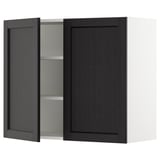 SEKTION Wall cabinet with 2 doors, white/Lerhyttan black stained, 36x15x30 "