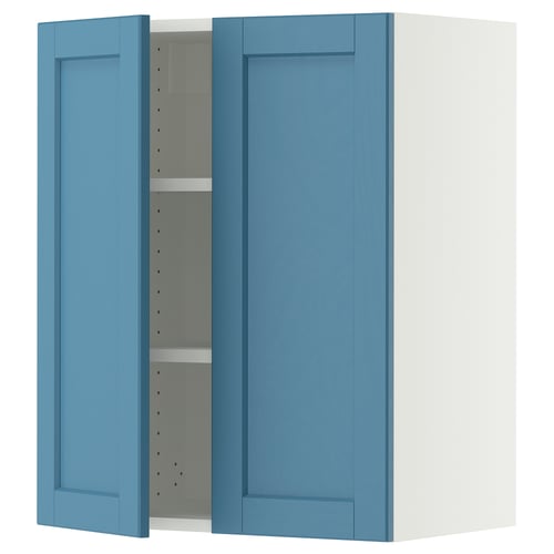 SEKTION Wall cabinet with 2 doors, white/Lerhyttan blue, 24x15x30 "