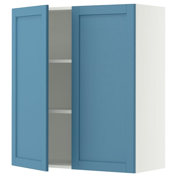 SEKTION Wall cabinet with 2 doors, white/Lerhyttan blue, 36x15x40 "
