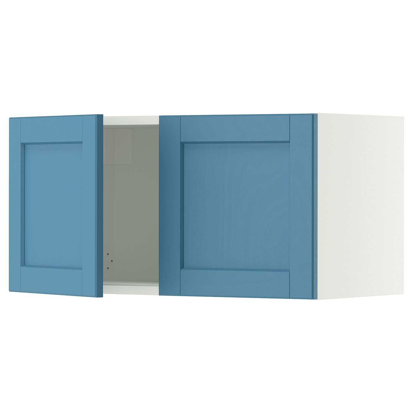 SEKTION wall cabinet with 2 doors, white/Lerhyttan blue, 30x15x15
