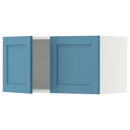 SEKTION Wall cabinet with 2 doors, white/Lerhyttan blue, 30x15x15 "