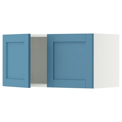 SEKTION Wall cabinet with 2 doors, white/Lerhyttan blue, 30x15x15 "