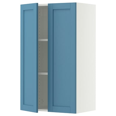 SEKTION Wall cabinet with 2 doors, white/Lerhyttan blue, 24x15x40 "