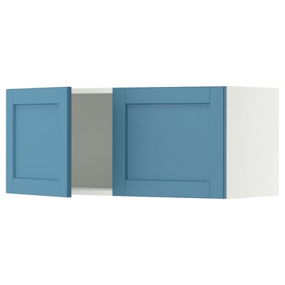 SEKTION Wall cabinet with 2 doors, white/Lerhyttan blue, 36x15x15 "
