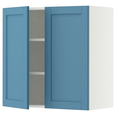 SEKTION Wall cabinet with 2 doors, white/Lerhyttan blue, 30x15x30 "
