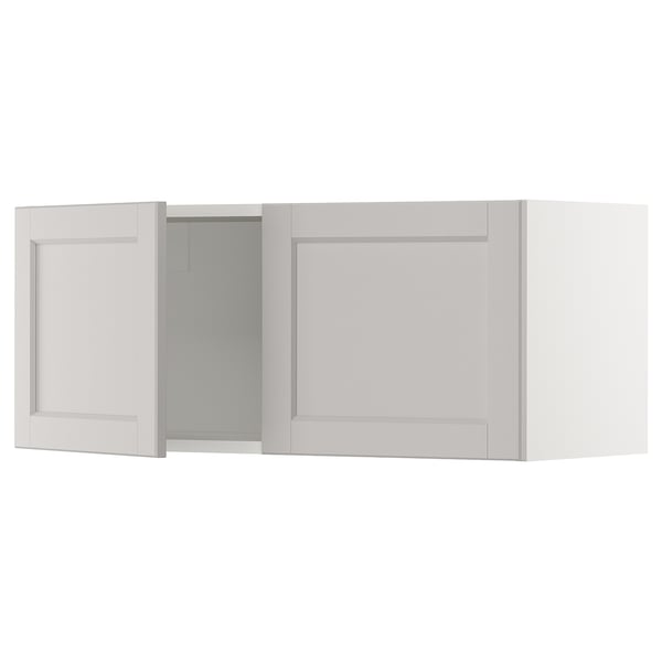 SEKTION Wall cabinet with 2 doors, white/Lerhyttan light gray, 36x15x15 "
