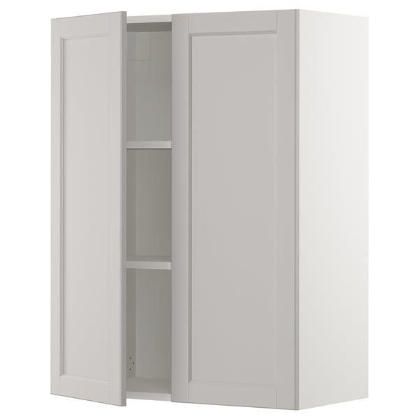SEKTION Wall cabinet with 2 doors, white/Lerhyttan light gray, 30x15x40 "