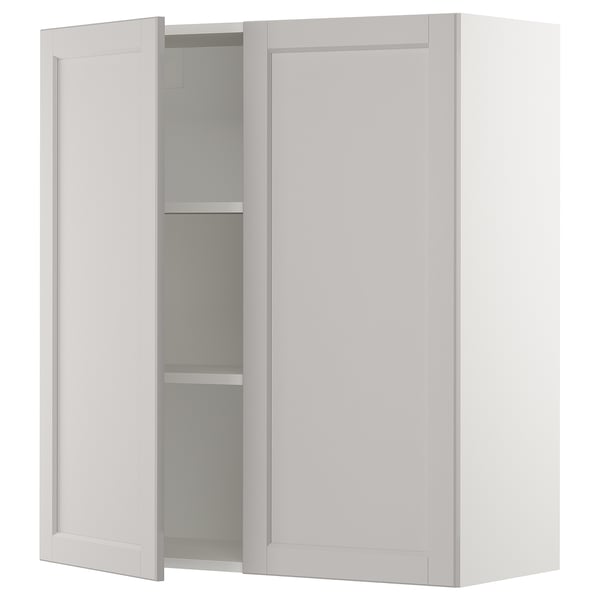 SEKTION Wall cabinet with 2 doors, white/Lerhyttan light gray, 36x15x40 "