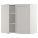 SEKTION Wall cabinet with 2 doors, white/Lerhyttan light gray, 36x15x30 "