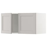SEKTION Wall cabinet with 2 doors, white/Lerhyttan light gray, 30x15x15 "